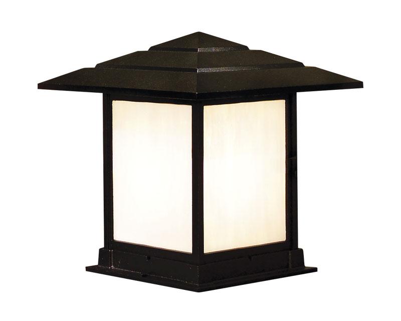 Indian Wells, Large, aluminum, Pier Mount, opalescent honey glass, (1) 75W INC, 120V